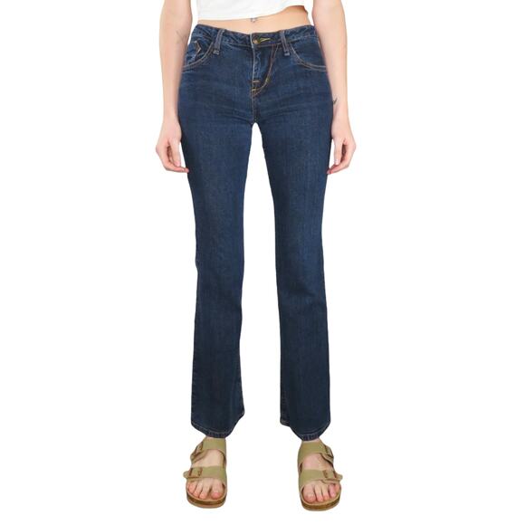 Y2k Baby Phat Jeans Dark Wash Flared Wide Leg Jeans Waist 31" - Picture 2 of 8